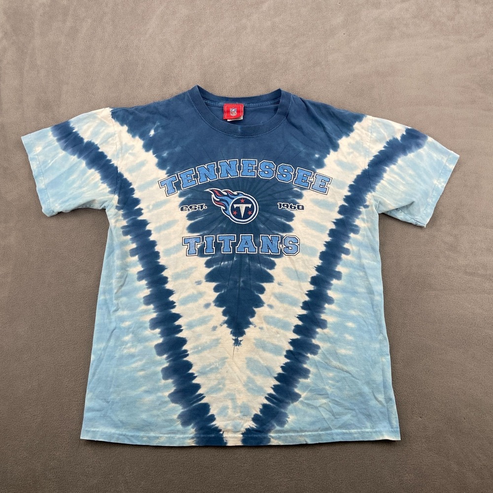 Tennessee Titans T Shirt Mens Large Blue NFL Football Tie Dye Cotton Sportswear